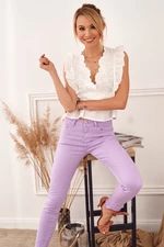 Women's denim pants made of lavender