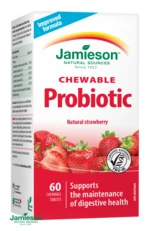 JAMIESON Probiotic tablety na cmúľanie s jahodovou príchuťou  tbl. 60 pastiliek