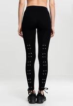 Women's lace-up leggings - black