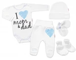 5-ti dílná soupravička do porodnice I love mom &amp; dad, kluk, Baby Nellys, vel. 62 (2-3m)