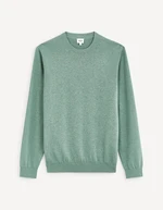 Green men's basic sweater Celio Decoton