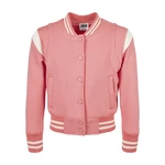 Girls' inset College Sweat Jacket palepink/whitesand