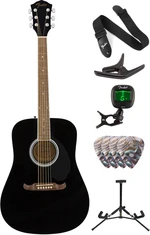 Fender FA-125 Dreadnought Acoustic WN Black Deluxe SET Černá