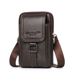 Menico Men's Genuine Leather Business Casual Multifunctional 5.5 /6Inch Phone Crossbody Bag Waist Belt Bag
