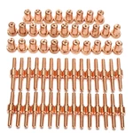 Drillpro 60pcs Consumables Extended Long Tip Electrodes and Nozzles for PT31 LG40 40A Air Plasma Cutter