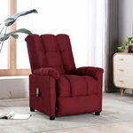 Massage Recliner Wine Red Fabric