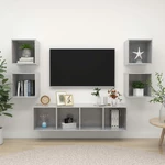 5 Piece TV Cabinet Set Concrete Gray Chipboard