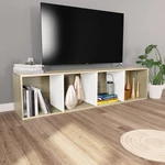 Book Cabinet/TV Cabinet White and Sonoma Oak 14.2"x11.8"x56.3"