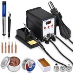 JCD 8908 2 in 1 Soldering Station SMD BGA Rework LCD Digital 750W Station Hot Air Heater Welding Repair Soldering Iron T