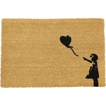 Rohožka z prírodného kokosového vlákna Artsy Doormats Girl with a Balloon Graffiti, 40 x 60 cm