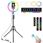 10 inch 3000K-6500K LED RGB Ring Light With Remote Control Tripod Portable USB Ring Light Lamp for Vlogging TikTok Youtu