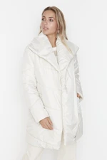 Trendyol Ecru Oversized Shawl Collar Puffy Coat