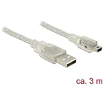 Delock #####USB-Kabel USB 2.0 #####USB-A Stecker, #####USB-Mini-B Stecker 3.00 m priehľadná s feritovým jadrom