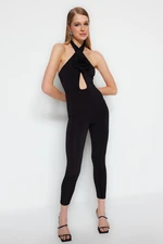 Trendyol Black Knitted Overalls With Accessories