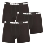 3PACK pánské boxerky Nedeto Rebel černé