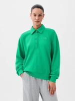Green women's sweatshirt with collar GAP