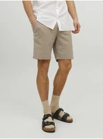 Men's Beige Linen Shorts Jack & Jones Dave - Men