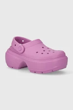 Šľapky Crocs Stomp Slide dámske, fialová farba, na platforme, 209347