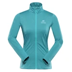 Turquoise women's sports sweatshirt with zipper ALPINE PRO Golla