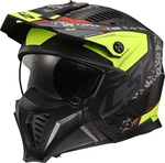 LS2 OF606 Drifter Devor Matt Black/Hi-Vis Yellow M Casco