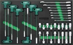 Modul - sada ručního nářadí - klíče a zástrčné hlavice Imbus, 34 ks - JONNESWAY W45134SV