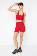 Trendyol Red Brushed Soft Fabric Inner Waist Pocket Detailed Knitted Sports Shorts/Short Tights