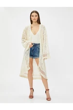 Koton Lace Cardigan with Tassels Relax Fit