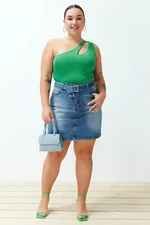 Trendyol Curve Blue Belt Mini Denim Skirt