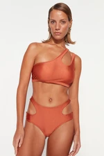 Trendyol Tile Jedno Rameno Vykrojené/Okno Bikiny Top