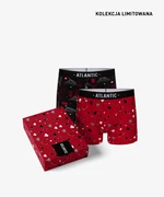 Pánské boxerky Love ATLANTIC 2Pack + dárková krabička - černá, červená