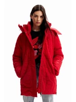 Red women's winter jacket Desigual Tulip - Women