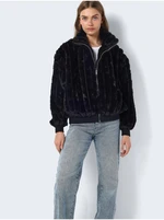 Black women's winter jacket made of faux fur Noisy May Zena - Women's