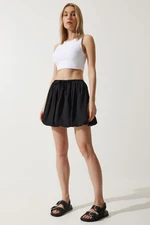 Happiness İstanbul Women's Black Mini Skirt with Balloon Shorts