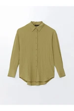 LC Waikiki LCWAIKIKI Classic Light Khaki Textured Women's Shirt