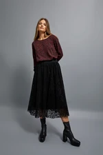 Flared midi skirt