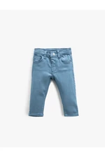 Koton Jeans Slim Fit Jeans with Pockets, Cotton, and Adjustable Elastic Waist.