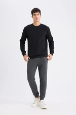 DEFACTO Slim Fit Waist Tie Elastic Leg Pocket Basic Plain Pique Jogger Sweatpants