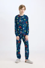 DEFACTO Boys Pajama Set Marvel Comics Long Sleeve Top Elastic Waist Long Bottom