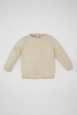 DEFACTO Baby Boy Beige Crew Neck Basic Plain Knitwear Sweater A5036a524au