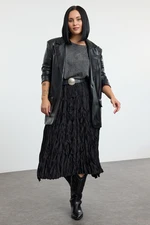 Trendyol Curve Black Woven Plus Size Skirt