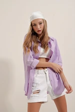 Bigdart 3900 Oversize Long Basic Shirt - Lilac