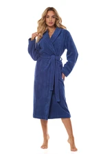 Cotton Long Navy Navy Robe