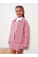 LC Waikiki Plaid Long Sleeve Girl's Shirt Jacket