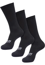 Simple Flat Knit 3-Pack black socks