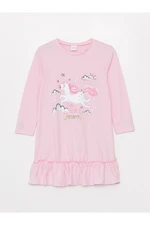 LC Waikiki LCW Kids Crew Neck Printed Girls' Nightgown