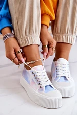 Low platform sneakers blue-pink Mischa