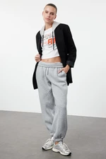 Trendyol Grey Melange Balloon Fit Thick Polar Fleece Normal Waist Knitted Sweatpants