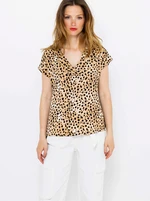 Beige blouse with cheetah pattern CAMAIEU - Women