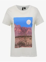 White T-shirt with VERO MODA Desert print