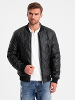 Ombre Men's embossed bomber jacket - black